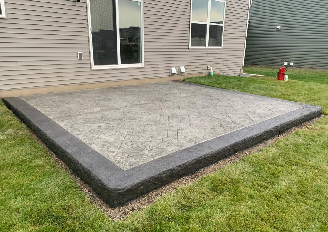 Durable stamped concrete patio installation in Hammond